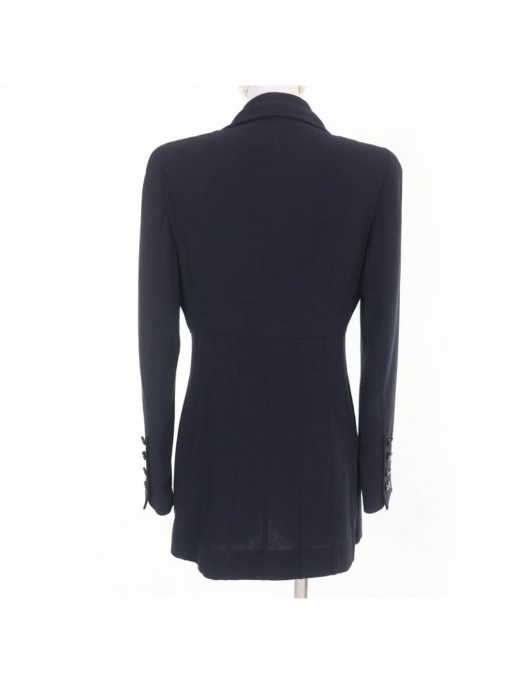 Chanel Vintage 96 P 100% Wool Coco Mark Button Jacket Dark Navy 38 - Picture 3 of 10